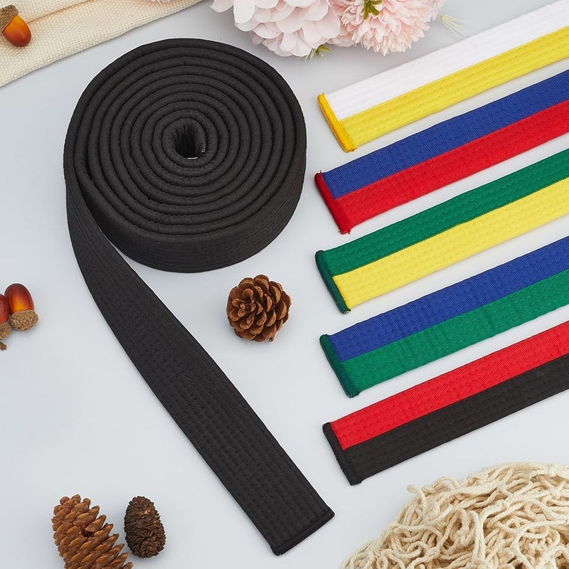 CREATCABIN Black Jiu Jitsu Belt Polyester Martial Arts Belt Judo Jiu-Jitsu TKD Aikido Uniform Ranking Belt Long Soft Universal Fit Belts Taekwondo for Men Women Sports Training Equipment 9.2ft - Image 4